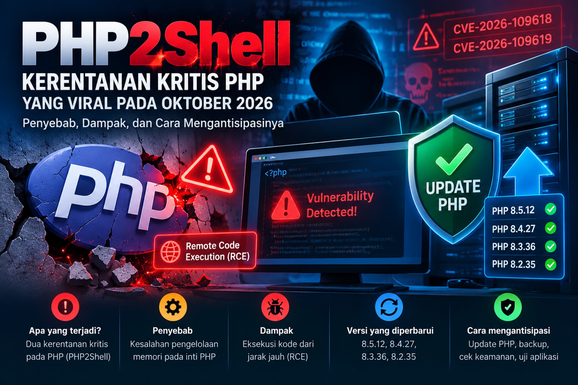 PHP2Shell: Kerentanan Kritis PHP yang Viral pada Oktober 2026, Penyebab, Dampak, dan Cara Mengantisipasinya